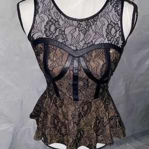 Alt B Lace Peplum Blouse